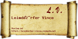 Leimdörfer Vince névjegykártya
